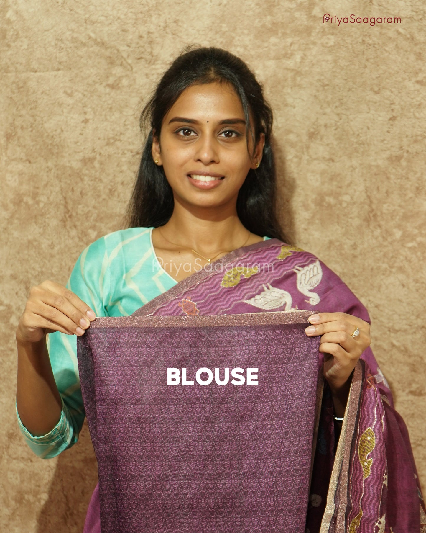 Purple Aari Work Chanderi - PD753