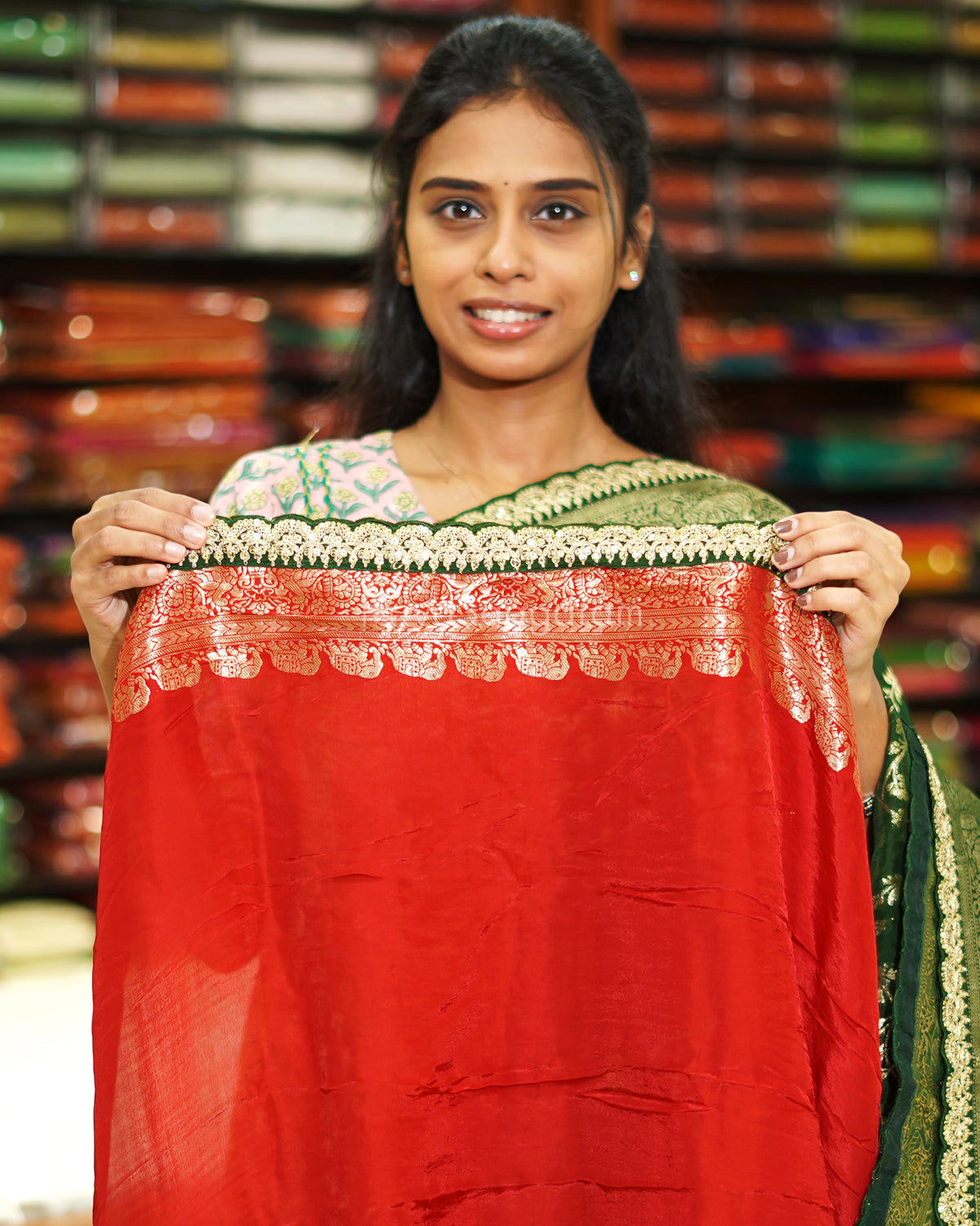 Green Designer Banaras Silk - PE598
