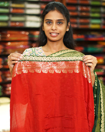 Green Designer Banaras Silk - PE598