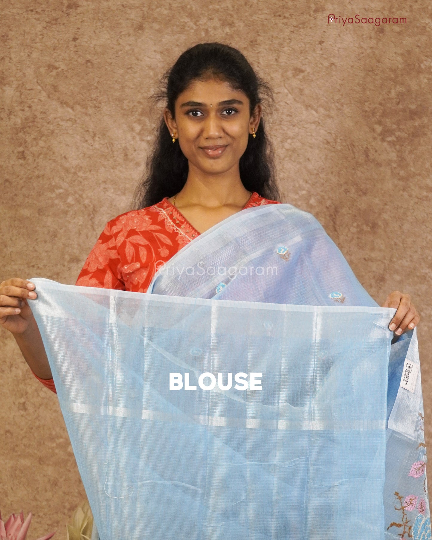 Soft Blue Embroidery Kota Cotton  - PC3618