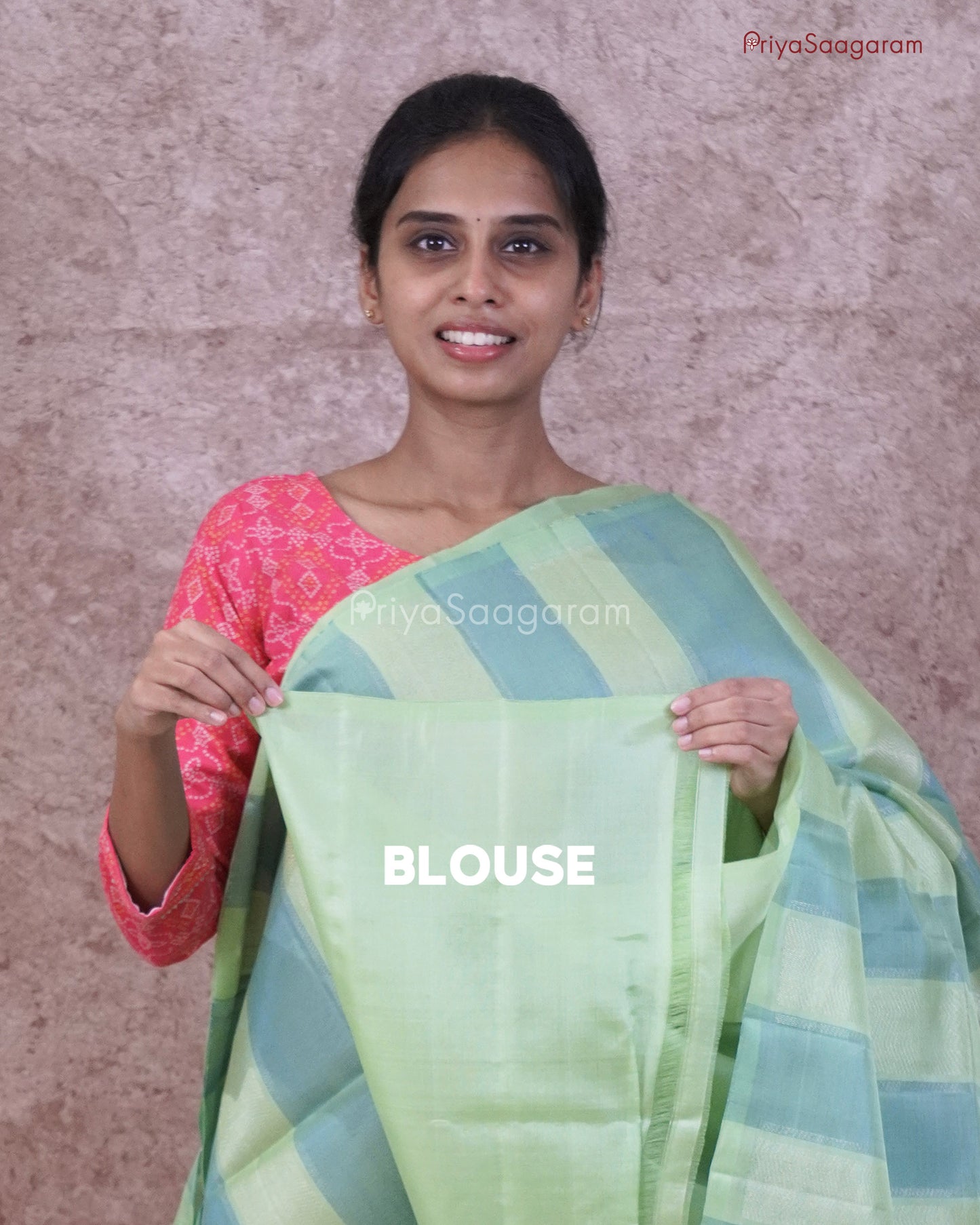 Brown and Green Kora Soft Silk - PD147