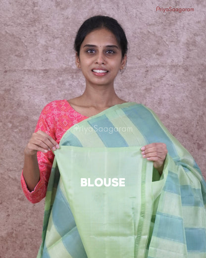 Brown and Green Kora Soft Silk - PD147