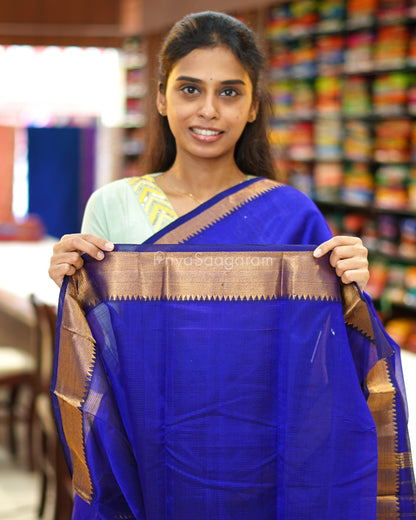 Ink Blue Mangalagiri Silk Cotton - N12626