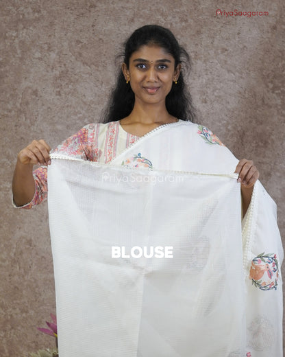 White Embroidery Kota - PC3573