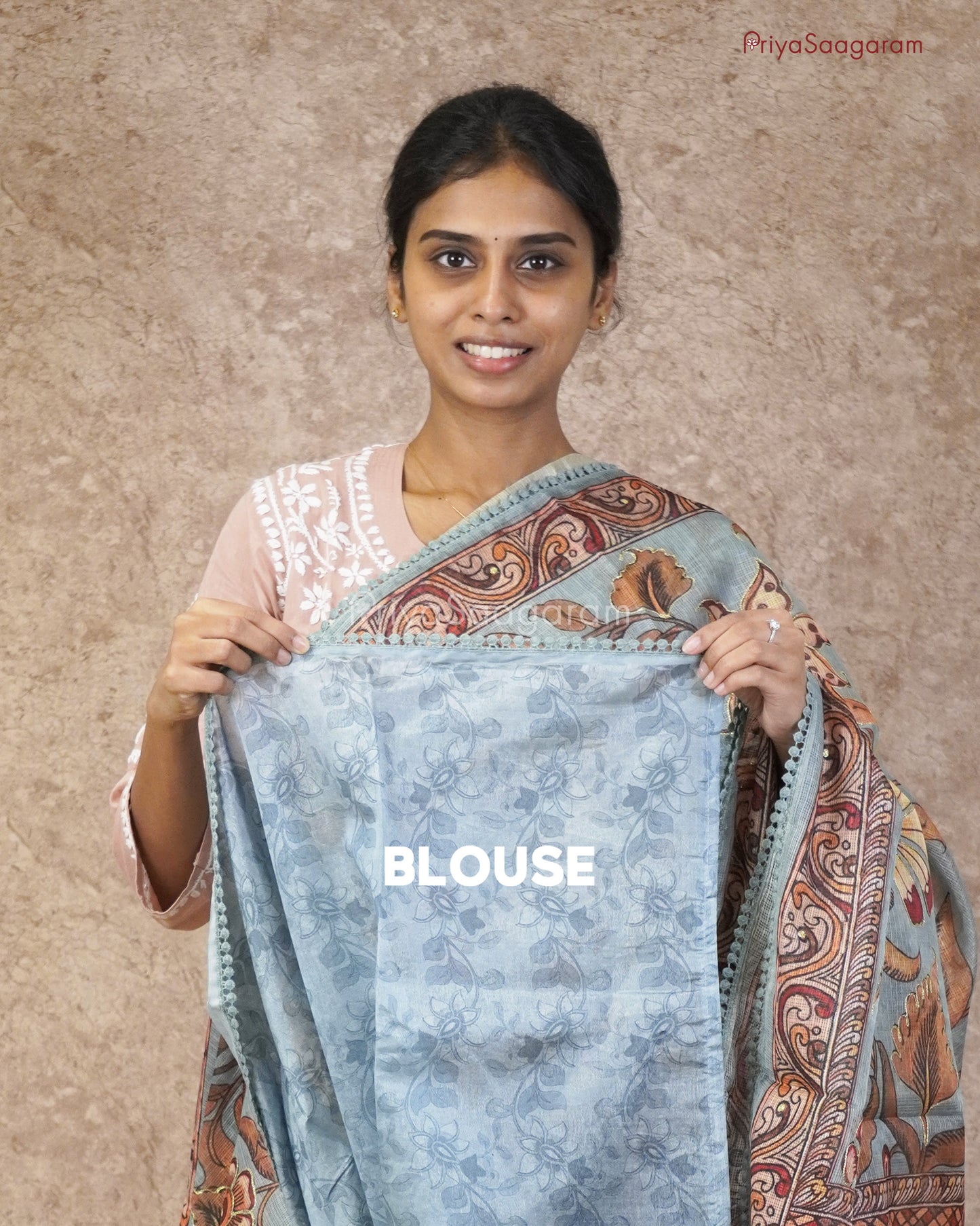Blue Kalamkari Aari Kota - PC3296