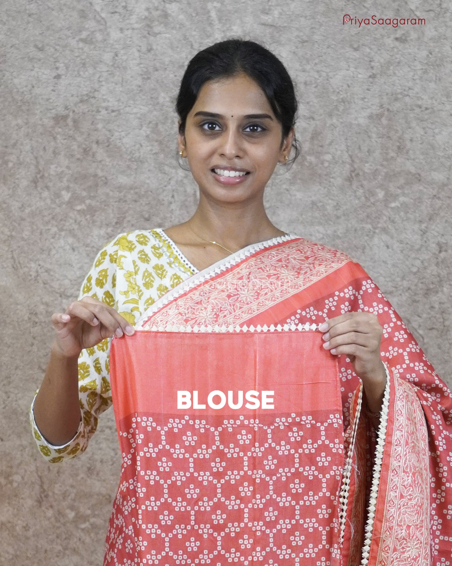 Red Bandhini Tussar - PC4606