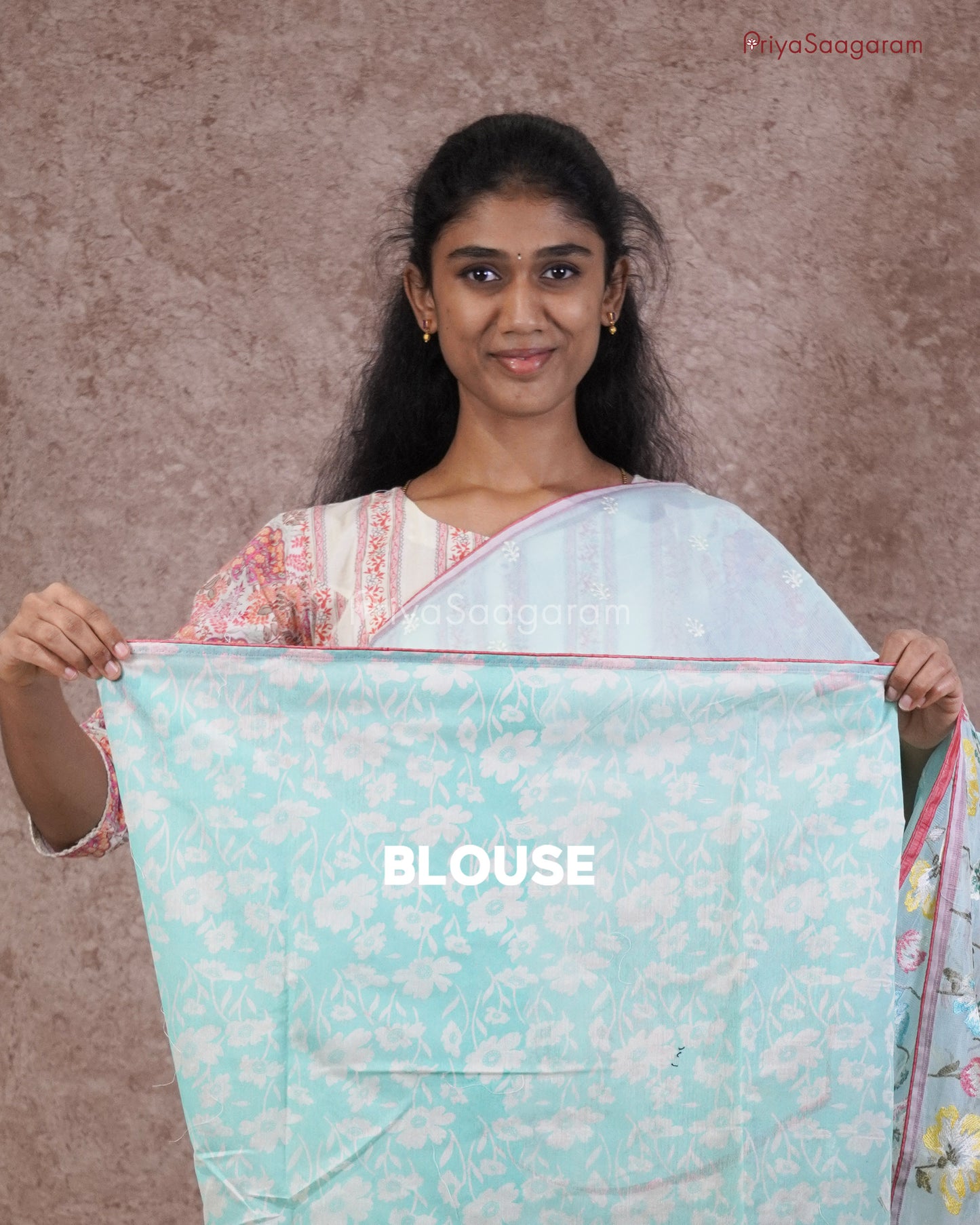 Sky Blue Floral Kota - PC3576