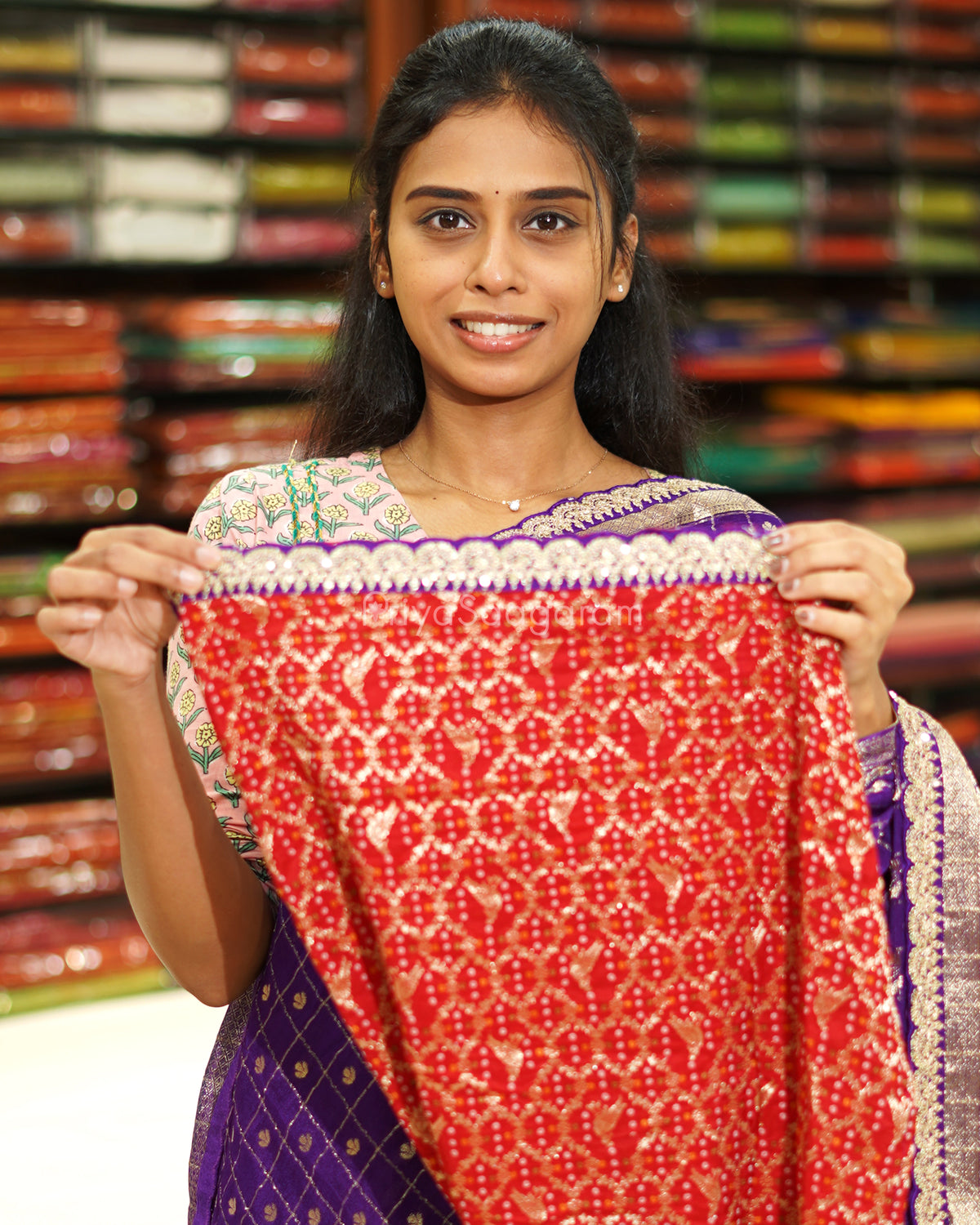 Purple Designer Banaras Silk - PE643
