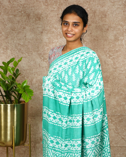 Sea Green Chanderi Soft Cotton - PD3058