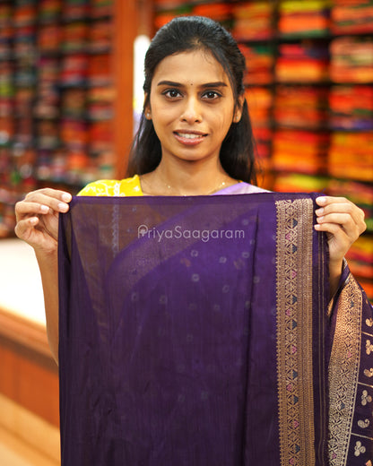 Purple Lavender Woven Chiniya Silk - PE2707