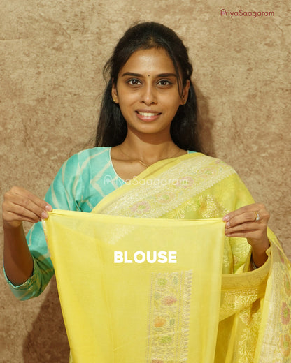 Yellow Embroidery Chiffon Georgette - PD973