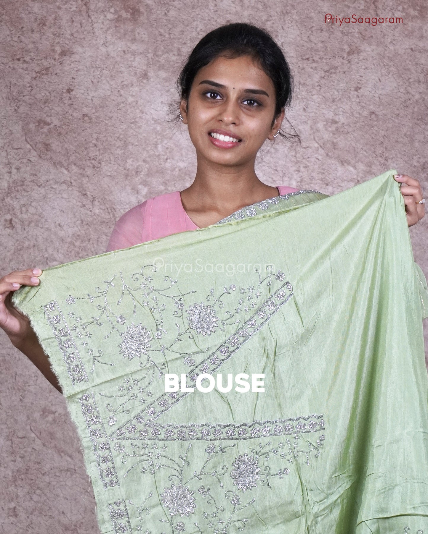 Light Green Dola Tussar - PB5129