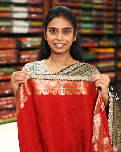 Black Designer Banaras Silk - PE600