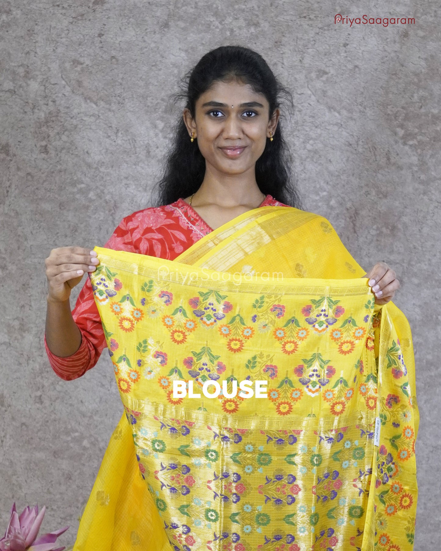 Pineapple Yellow Zari Kota - PC3608