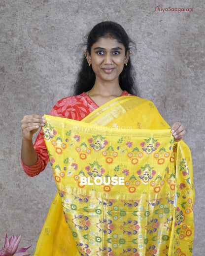 Pineapple Yellow Zari Kota - PC3608