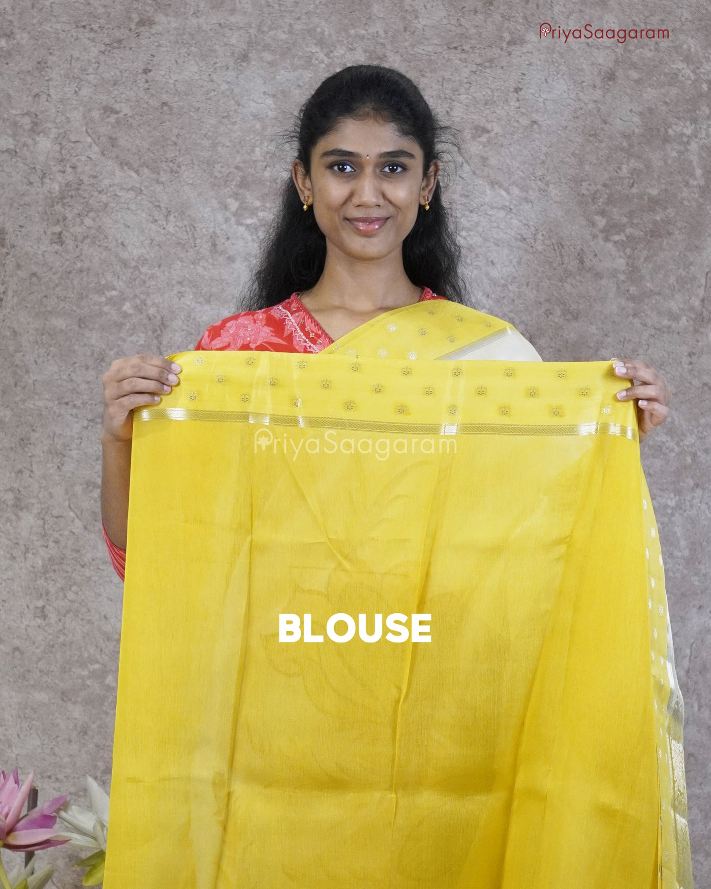 Lemon Yellow Zari Organza - PC3206