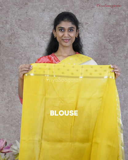 Lemon Yellow Zari Organza - PC3206