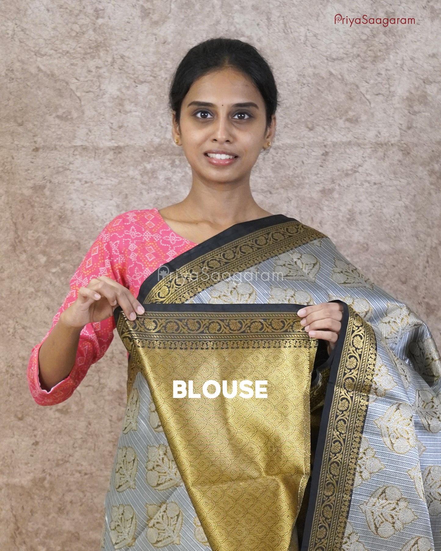 Golden Black Muslin Silk - PD30