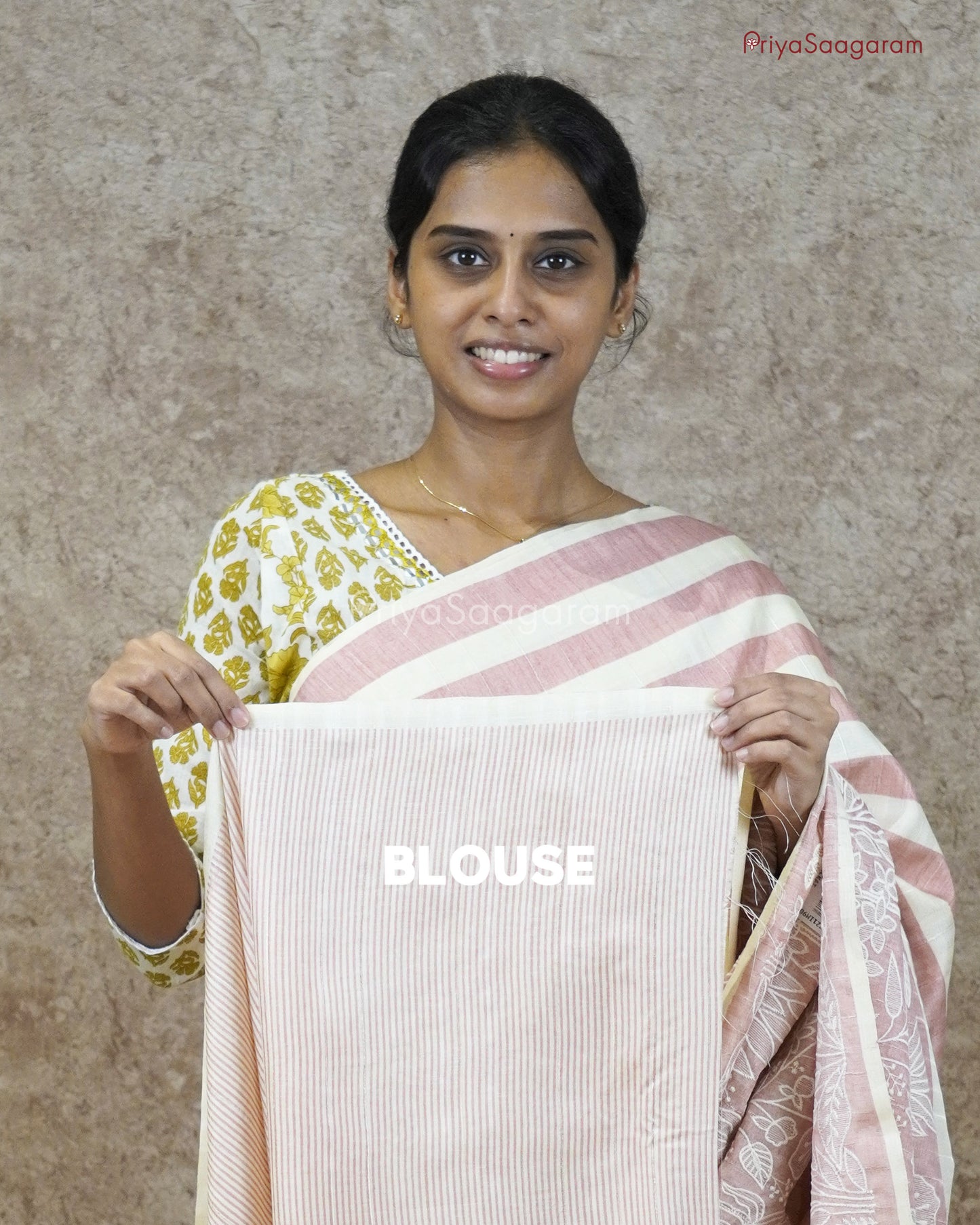 Baby Pink Embroidery Tussar - PC4604