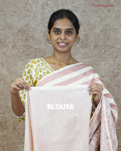 Baby Pink Embroidery Tussar - PC4604
