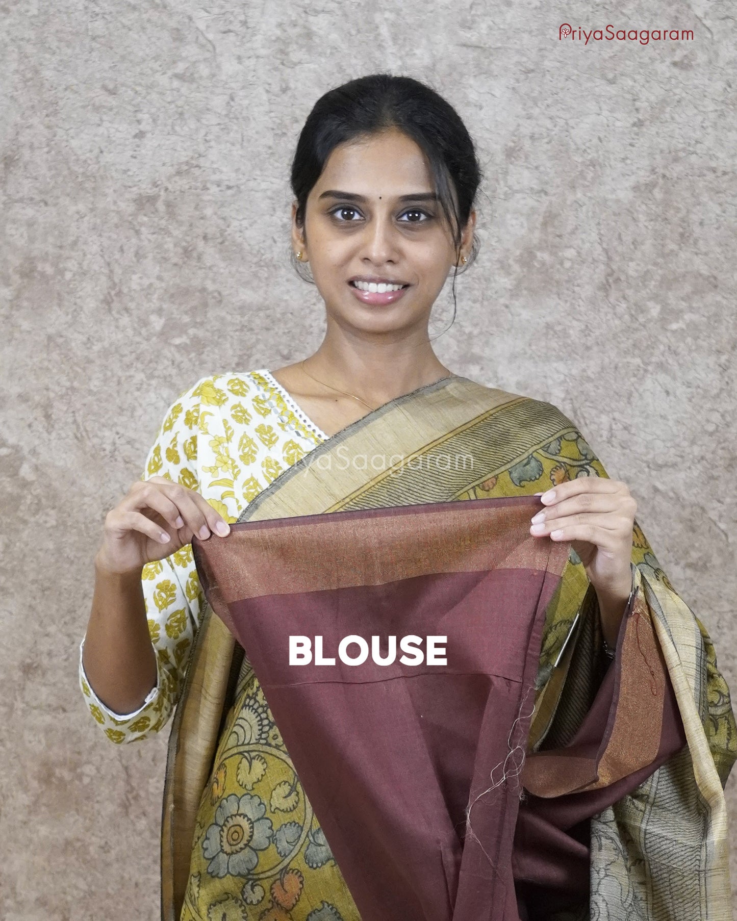 kalamkari Green Matka Silk - PC1864