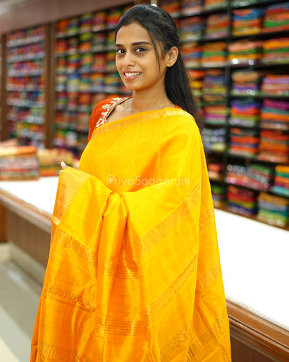 Mango Yellow Mangalagiri Silk Cotton - N4993
