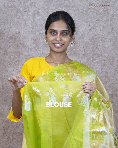Green Floral Celebration in Tissue Silk - PC3229
