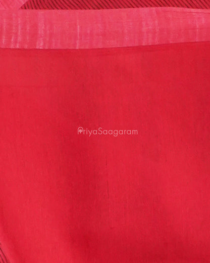 Cherry Red Fancy Tensil Tussar - PD4895