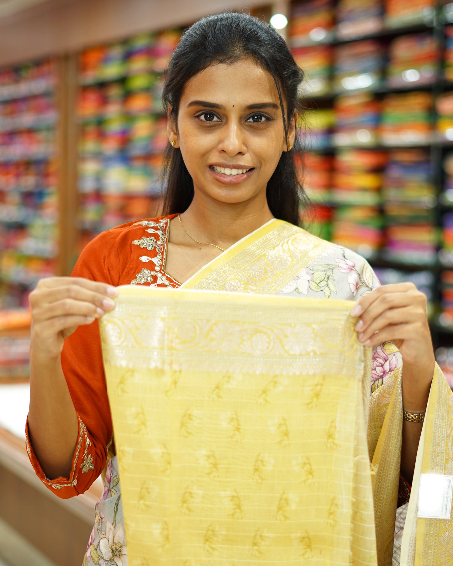 Chrome Grey Floral Silk Cotton - PD867