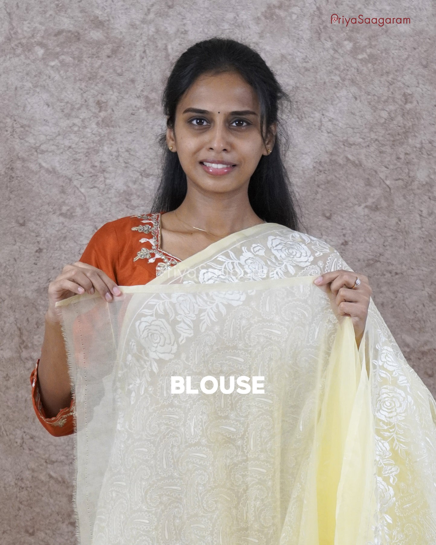 Lemon Yellow Chikankari Organza - PC3828