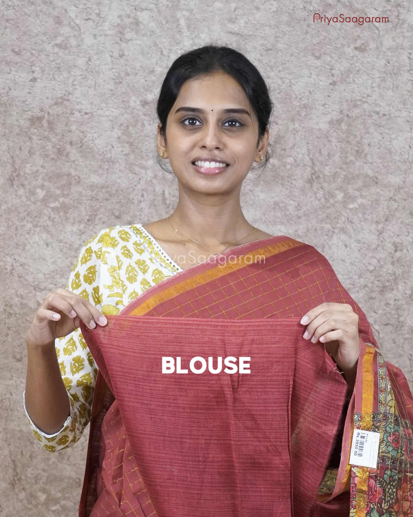 Rustic Zari Checked Chanderi - PC143