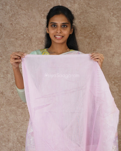 Pastel Lavender Embroidery Tussar - PD3307