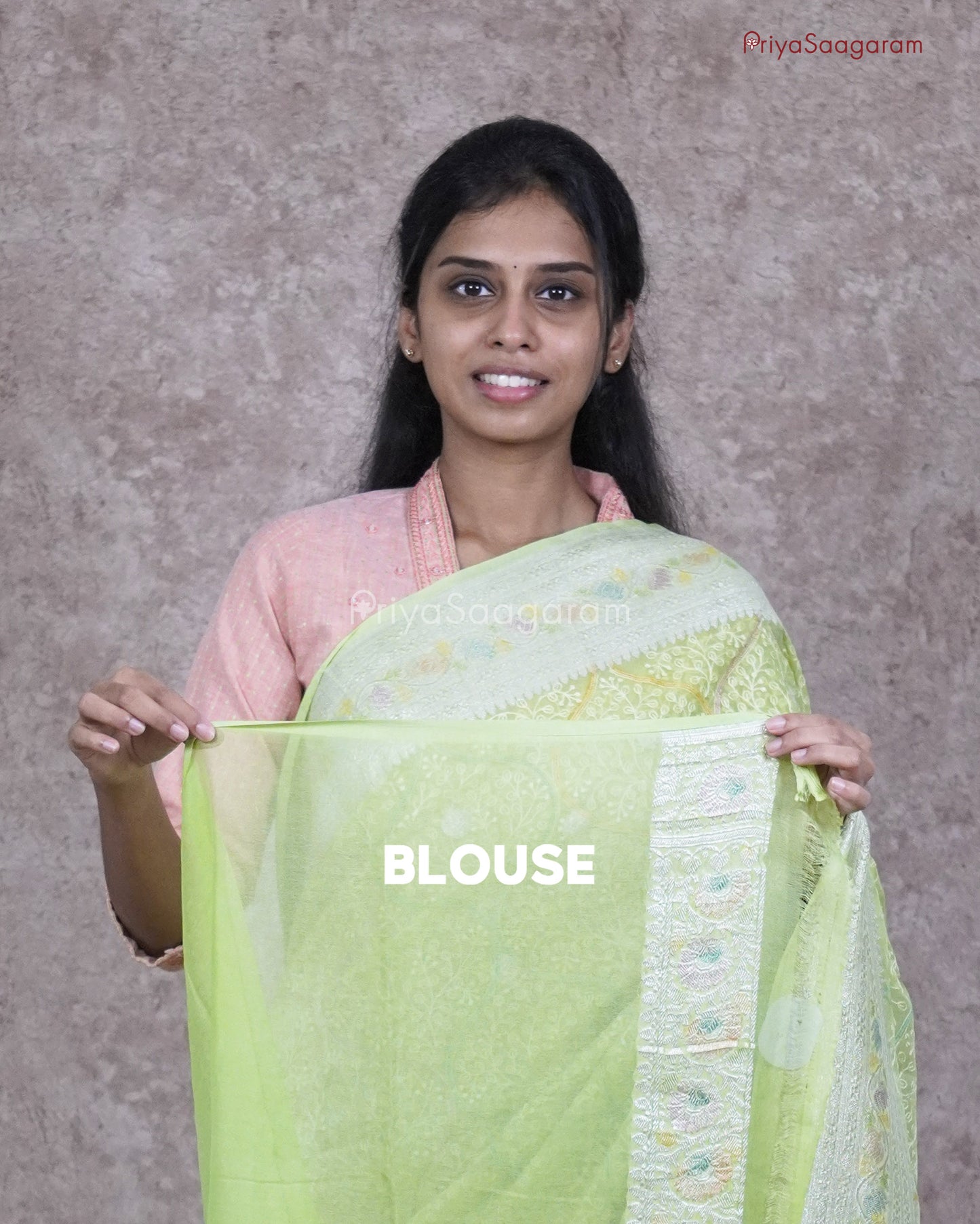 Green Embroidered Chiffon Georgette - PC3078