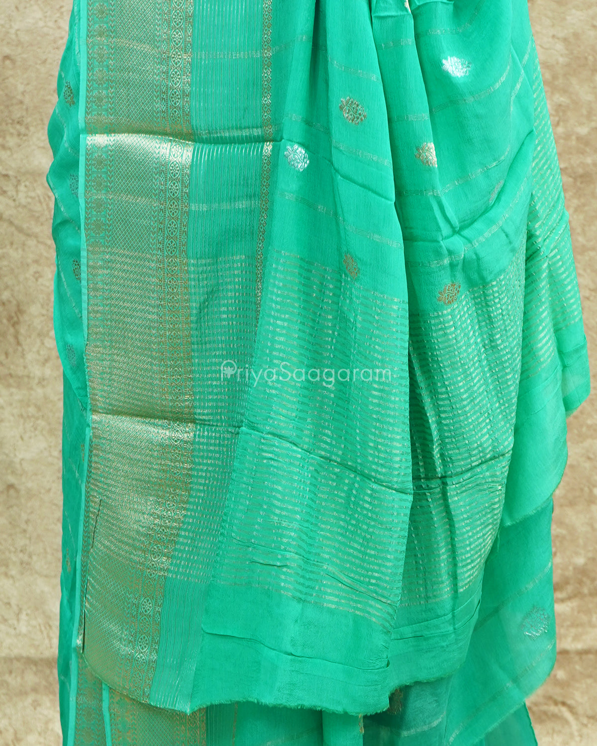 Ocean Green Crepe Silk - PE355