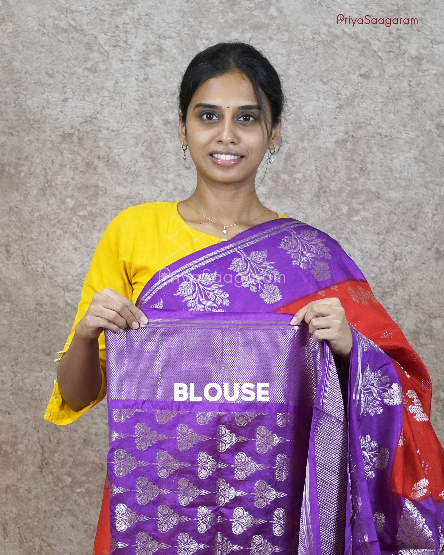 Red Purple Contrast Tussar - PC3260