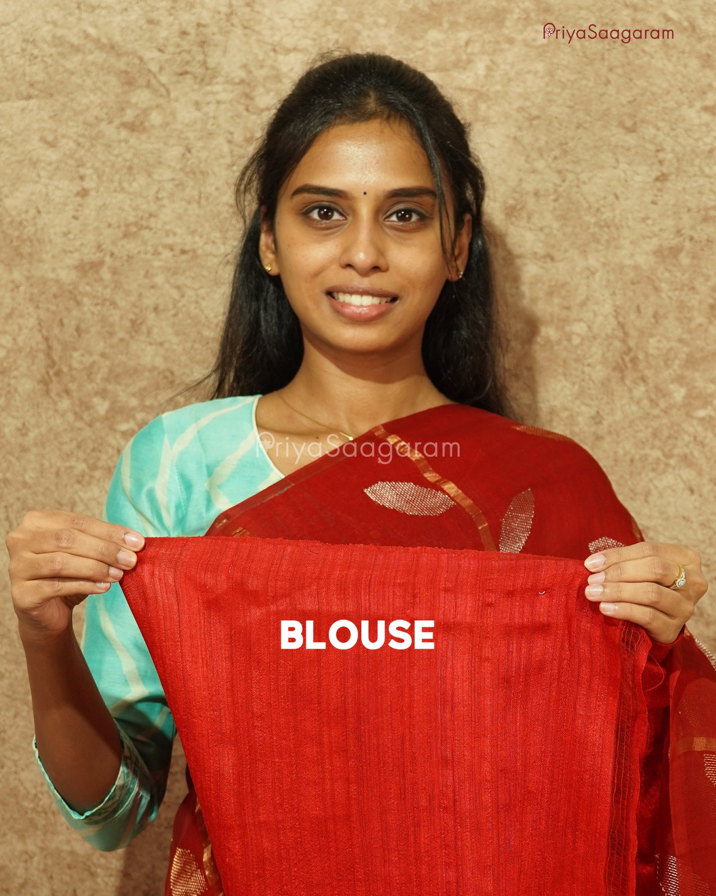Blood Red Matka Kora Silk - PD729