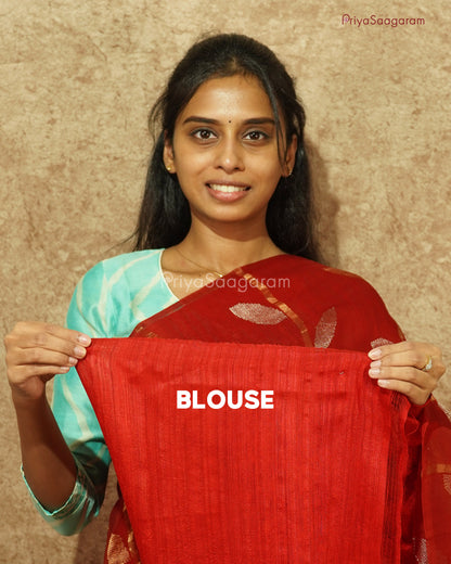 Blood Red Matka Kora Silk - PD729